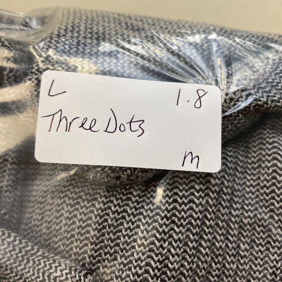 Three Dot Cardigan Sweater Womens Medium Gray Shaker Knit Open Front Minimal - Picture 14 of 14